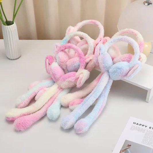 Raaziq Mall® Cute Plush Bunny Ear Muffs with Moving Ears || Cozy Winter Wear