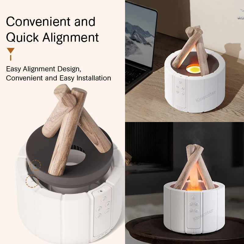 Raaziq Mall® FlameGlow Ultrasonic Aroma Diffuser& Cool Mist Humidifier