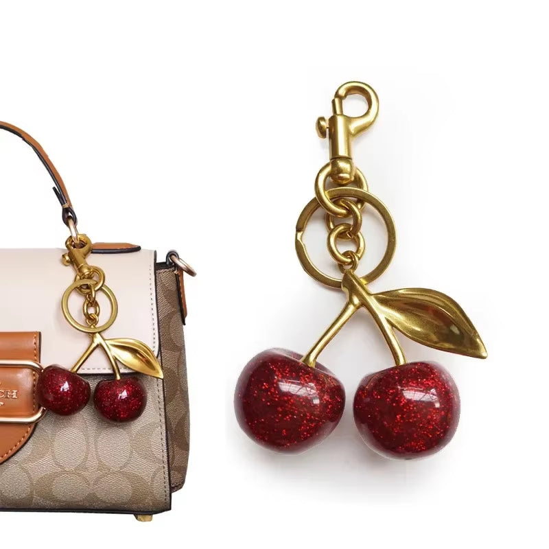 Raaziq Mall® Best COACH Cherry charm Keychain || Cute Fruit Bag Charm & Gift